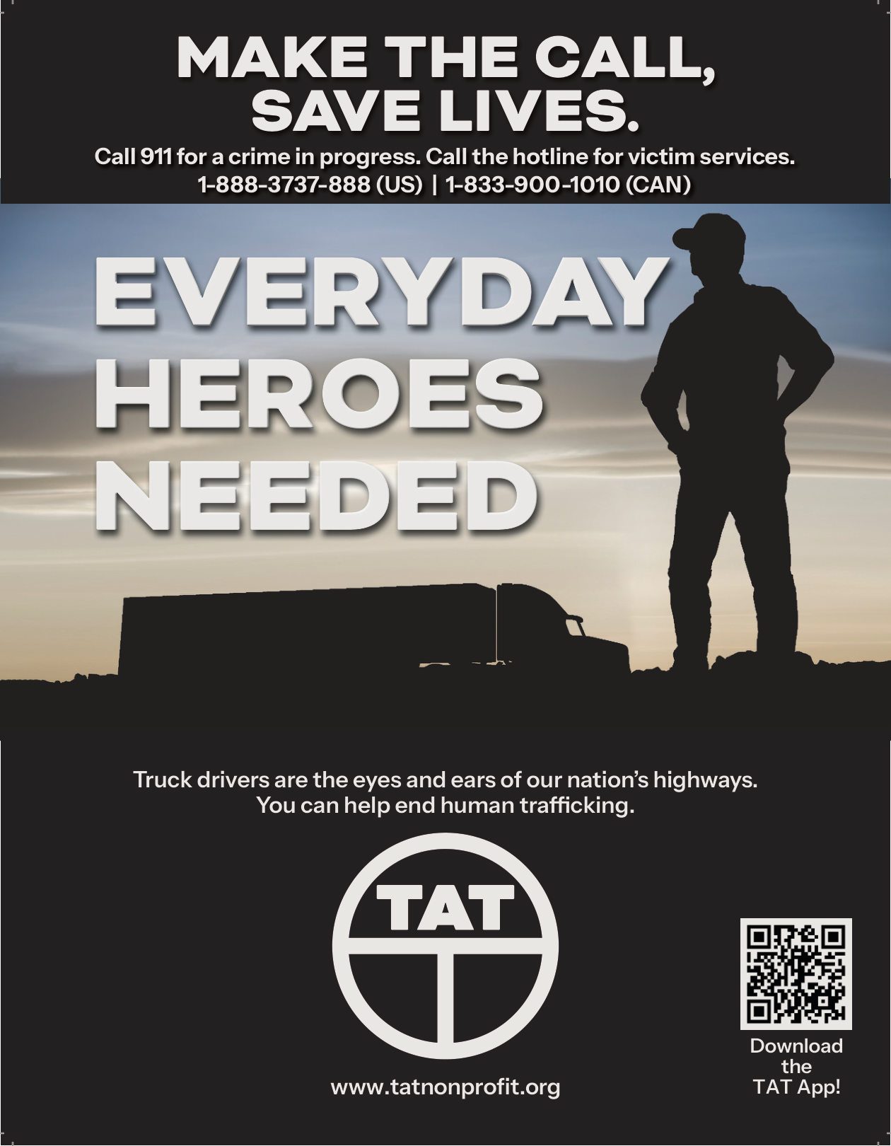Everyday Heroes Needed poster from Truckers Against Trafficking